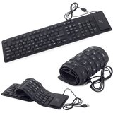  Tanka vodoodporna usb silikonska tipkovnica - zložljiva črna Cene