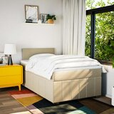 Krevet box spring s madracem krem 120 x 190 cm od tkanine | shoptok.hr