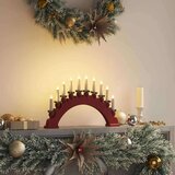vidaXL božićni svijećnjak s 10 led svijećama crvena 47 x 5 x 29 cm Cijene