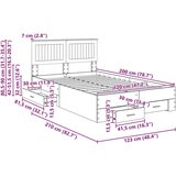  Konstrukcija postelje Sonoma hrast 120 x 200 cm Konstruiran les, (5000103189) | Shoptok.si