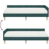  Kotni okvir postelje z matrico z vzmetnico 2 pcs Zelena blago, (5000123426) | Shoptok.si