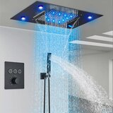  Luksuzni podometni LED tuš sistem | Termostatski tuš EYN PT8899 - Črna | Shoptok.si
