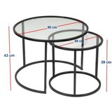Hanah home sto za dnevnu sobu belarus 80 black transparent | ePonuda.com