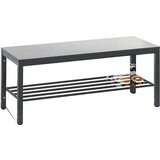 C+P Garderobna klop BASIC PLUS, sedežna površina iz HPL, z rešetko za čevlje, dolžina 1000 mm, srebrno sive barve | Shoptok.si