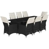  9-dijelni vrtni bistro set od poliratana s jastucima crni | shoptok.hr
