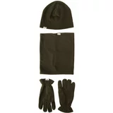 ALTINYILDIZ CLASSICS Men's Khaki Anti-pilling Warm Water Repellent Fleece Beanie Neck Collar Gloves Set