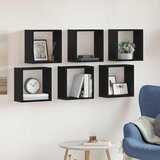  Zidne kockaste police 6 kom crni hrast 30x15x30 cm inženjersko drvo | Shoptok.si
