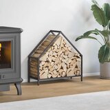 vidaXL Stalak za drva crni 60x25x60 cm Hladno valjani čelik Cijene