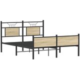  Posteljni okvir brez vzmetnice hrast 137x190 cm inženirski les, (21829288) | Shoptok.si