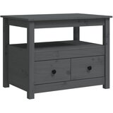 Maison Chic Klubska mizica - kavna mizica - Nizka mizica siva 71x49x55 cm trdna borovina, (21753155) Cene
