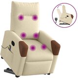Maison Chic masažni naslanjač - Relax naslanjač s funkcijo vstajanja krem blago, (22061730) | Shoptok.si