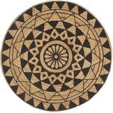  Ručno rađeni tepih od jute s crnim uzorkom 120 cm | shoptok.hr