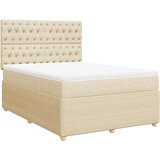  Krevet s oprugama i madracem krem 140x200 cm od tkanine | shoptok.hr