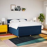  Krevet s oprugama i madracem plavi 200 x 200 cm od tkanine | shoptok.hr