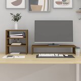  Stalak za monitor boja meda 81 x 20 x 30 cm od masivne borovine | shoptok.hr