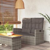 vidaXL Nagibna vrtna klop z blazinami siva 118 cm poli ratan Cene