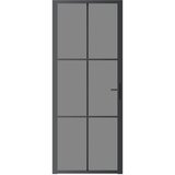  Unutarnja vrata 83 x 201,5 cm crna od ESG stakla i aluminija | shoptok.hr
