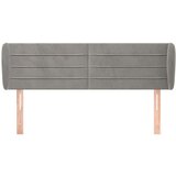  Uzglavlje s ušima svjetlosivo 147x23x78/88 cm baršunasto | shoptok.hr