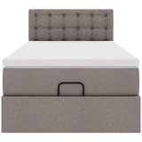  Otomanski okvir kreveta s madraca smeđesivi 80x200cm od tkanine | shoptok.hr