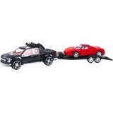  Set terenskog vozila s prikolicom i sportskim automobilom - 59cm - crveno/crni | Shoptok.si