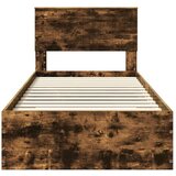  Okvir za krevet s uzglavljem Dimljeni hrast 90 x 190 cm | shoptok.hr