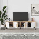 Marckeric Bijela/u prirodnoj boji TV komoda u dekoru hrasta 180x51 cm Vae – | shoptok.hr