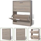 The Living Store Lesena omarica za čevlje z 2 predelkoma videz hrasta - Omarica Za Čevlje, (21744586) | Shoptok.si