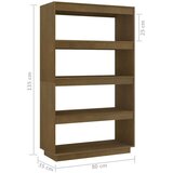 vidaXL knjižna omara za razdelitev prostora medeno rjava 80x35x135 cm | Shoptok.si