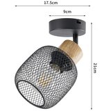  Brilagi - Zidno spot svetlo BASKLITE 1xE27/15W/230V drvo/crna | Eponuda.com