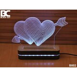 Black Cut 3D lampa jednobojna - srca i strela ( B002 ) Cene