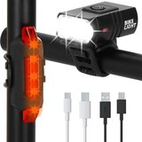 springos Komplet sprednjih in zadnjih luči za kolo, 2 kosi, z USB priključkom., (21629650) | Shoptok.si