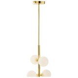 Premier Housewares Bela/v zlati barvi kovinska viseča svetilka s steklenim senčilom ø 27 cm Trieste – | Shoptok.si