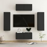 The Living Store Komplet TV omaric 4-delni črna inženirski les - TV Omarica, (21429830) | Shoptok.si