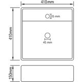  Luksuzni četvrtasti umivaonik mat krem 41 x 41 cm keramički | shoptok.hr