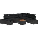  Sjedeća garnitura za vrt 9 kom. Crna poliratan 319 x 209 x 85 cm | shoptok.hr