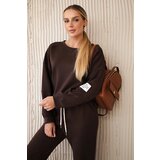 Kesi Włoski Viscose set sweatshirt + pants brown | shoptok.hr