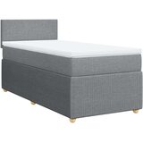 vidaXL Box spring postelja z vzmetnico svetlo siva 90x190 cm blago | Shoptok.si