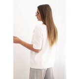 Kesi Włoski Women's short-sleeve viscose sweater ecru | shoptok.hr