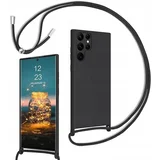 Ovitek za Samsung Galaxy S22 Ultra z verižico, silikonski TPU, tanek, odporen proti praskam in udarcem, prozoren, (5000139008)