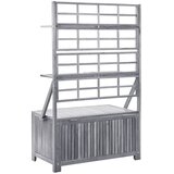  Kutija za pohranu s rešetkom siva 99x55x160 cm od drva bagrema | Eponuda.com
