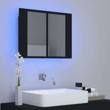 vidaXL LED kopalniška omarica z ogledalom črna 60x12x45 cm | Shoptok.si