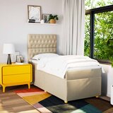  Krevet s oprugama i madracem krem 90 x 190 cm od tkanine | shoptok.hr