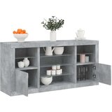  Komoda z LED lučkami betonsko siva 142,5x37x67 cm | Shoptok.si