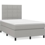 vidaXL Box spring postelja z vzmetnico LED sv. siva 120x190 cm blago Cene