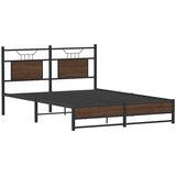 vidaXL Okvir kreveta bez madraca smeđi hrast 140x200 cm izrađeno drvo | shoptok.hr