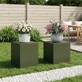  Stalak za biljke 2 pcs Maslinastozelena 40 x 40 x 40 cm Čelik Slike