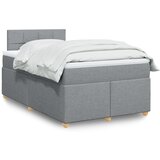 vidaXL Box spring postelja z vzmetnico svetlo siva 120x200 cm blago Cene