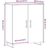 vidaXL Komoda Artisan hrast 69,5x34x90 cm izrađeno drvo | shoptok.hr