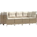  5-dijelni vrtni set sofa s jastucima bež od poliratana | shoptok.hr