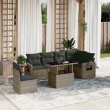 vidaXL 7-dijelni set vrtnih sofa sivi od poliratana | shoptok.hr